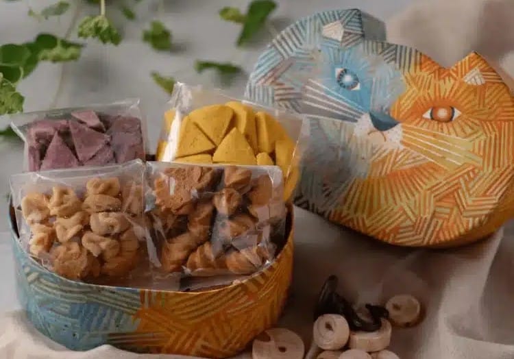 猫型の箱に入った小麦・卵・乳不使用のクッキーセット